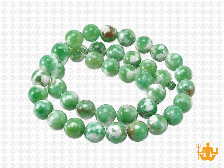 8mm Green Dot Agate Beads 15.5" dyed [8g5g]