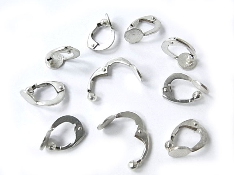 925 Sterling Silver 10x14mm Clip Back Earring 2pcs. [y700b]