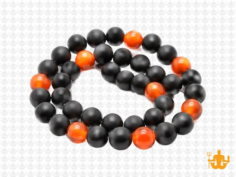 8mm Agate & Carnelian Round Beads 15.5" heated [8x22]