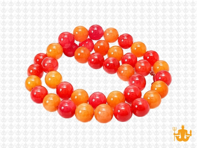 8mm Mix Red Jade Round Beads 15.5" dyed [8x6]