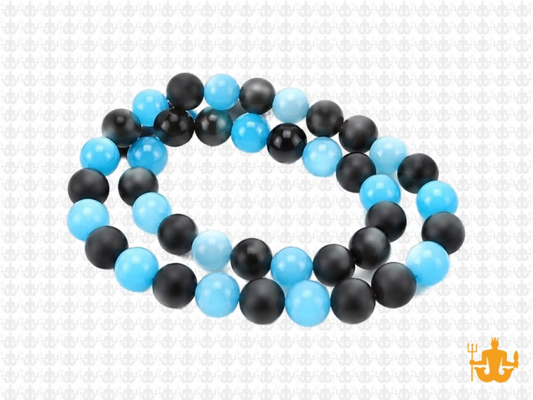 8mm Agate & Aqua Quartz Round Beads 15.5" synthetic [8x38]