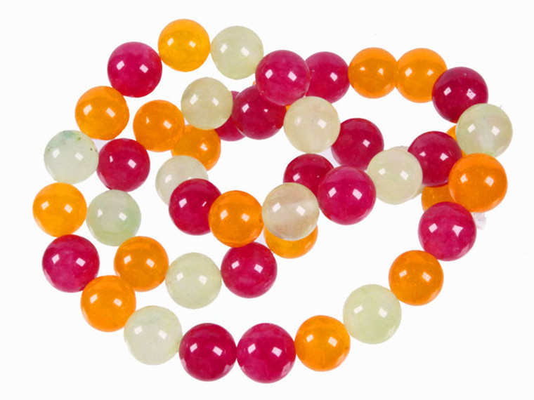 8mm Mix Jade Round Beads 15.5" dyed [8x40]