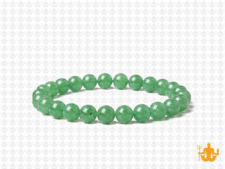 6mm Green Aventurine Elastic Bracelet 7.5" natural [b2b15]