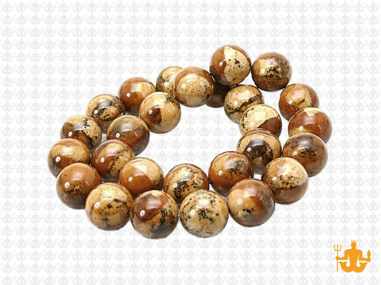 10mm Picture Jasper Round Beads 15.5" natural [10b26]