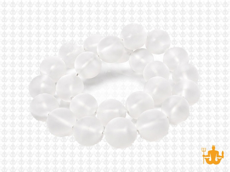 10mm Matte Crystal Round Beads 15.5" synthetic [10a5m]