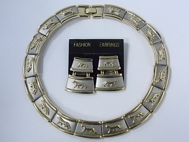 20mm High Quality Brass & Steel Necklace, Bracelet & Earring Set [e1552]