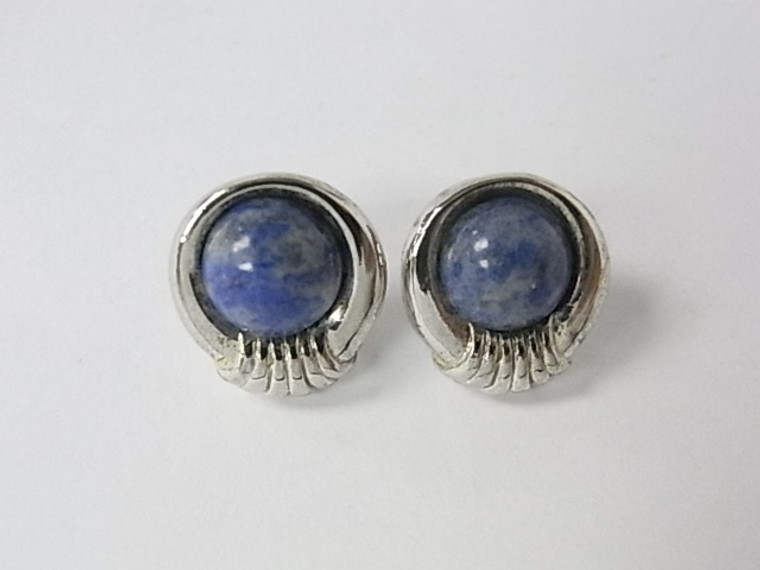 925 Sterling Silver 16mm A Grade Lapis Lazuli Post Earring [e1948]