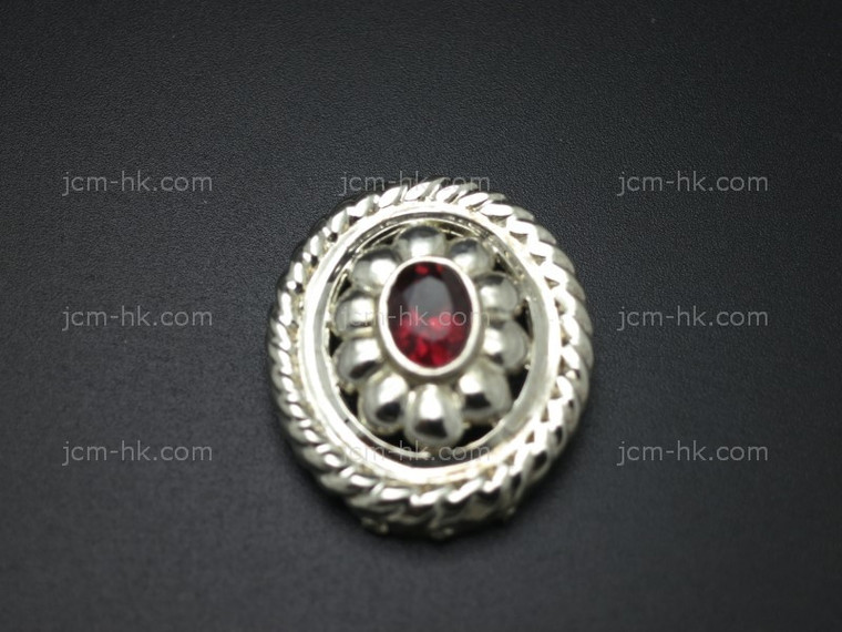20x25mm Garnet 925 Sterling Silver Pendant [e3246]
