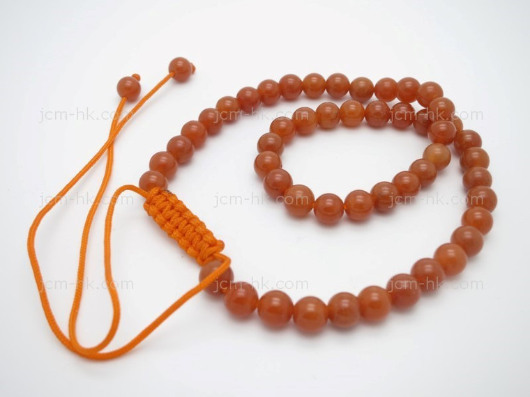 6mm Red Aventurine Power Beads Necklace 14"~18" [e3183]