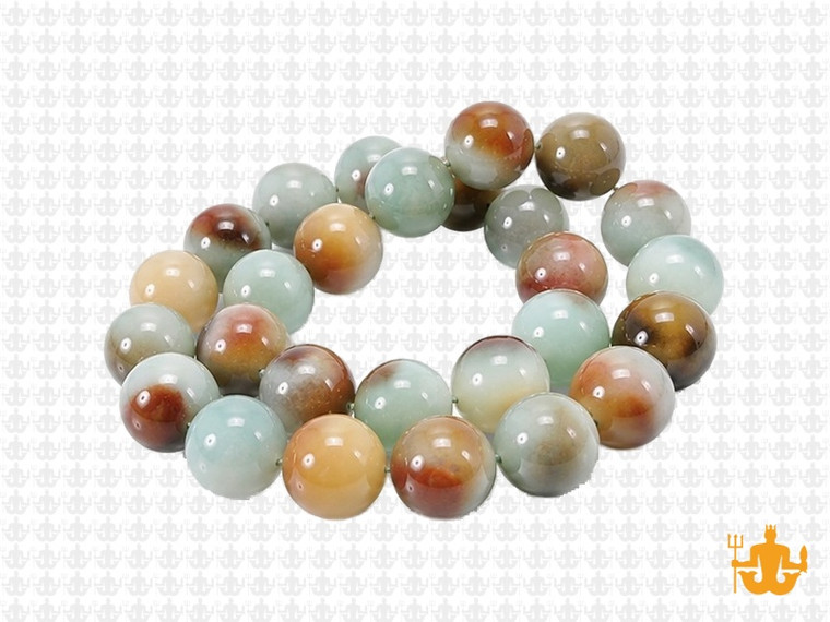 10mm Gold Black Amazonite Round Beads 15.5" natural [10r36]