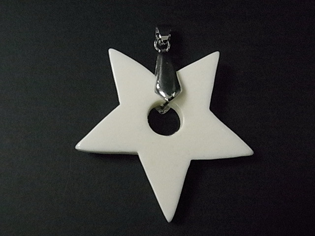 42mm Buffalo Bone Star Pendant [e152]