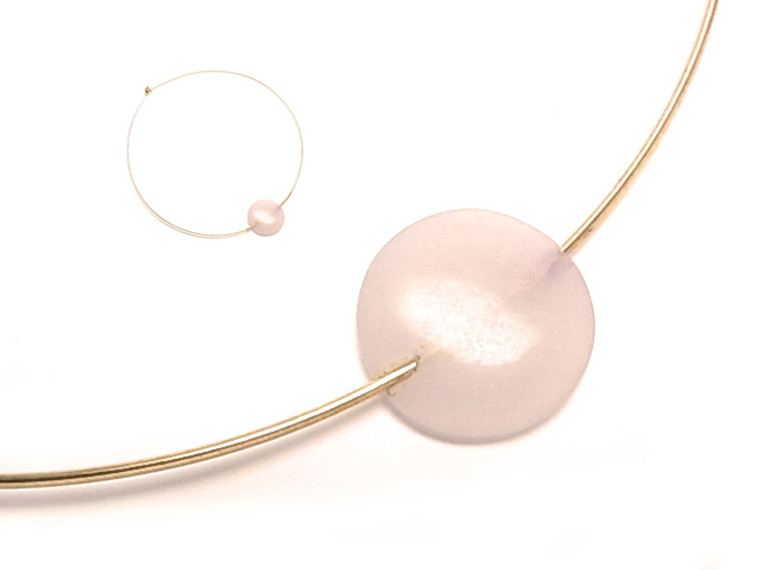 25mm Cape Amethyst Disc With Gold Plated Choker [e1139]