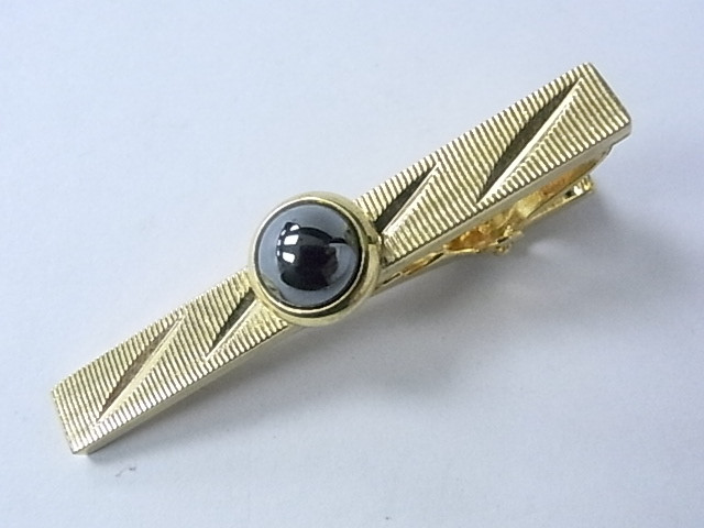 12x50mm Hematite 18K Gold Plated Tie Clip [e1508]