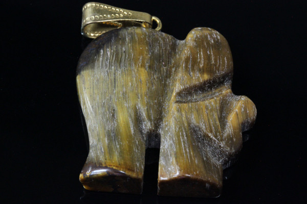 25x28mm Tiger Eye Elephant Pendant [e2353]