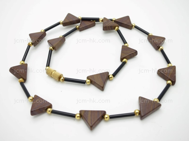 12x16mm Pertifeld Wood Necklace 17" [e3007]