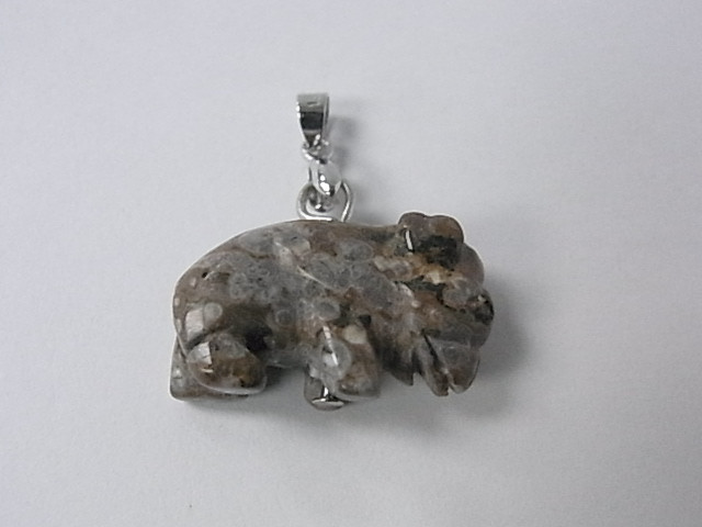 25mm Leopard Skin Buffalo Pendant [e1428]