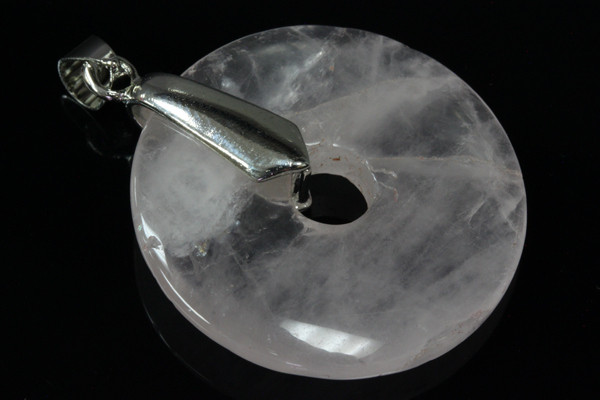 30mm Rose Quartz Donut Pendant [e2351]