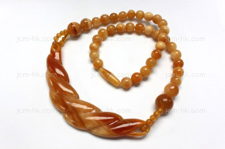 98x18mm Amber Horn Necklace 18" [z7662]