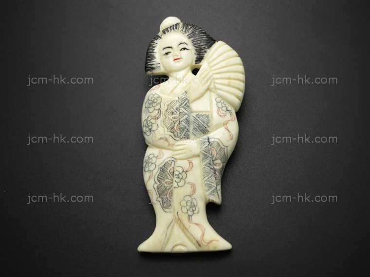32x75mm Buffalo Bone Netsuke Part (drill) [z8458]