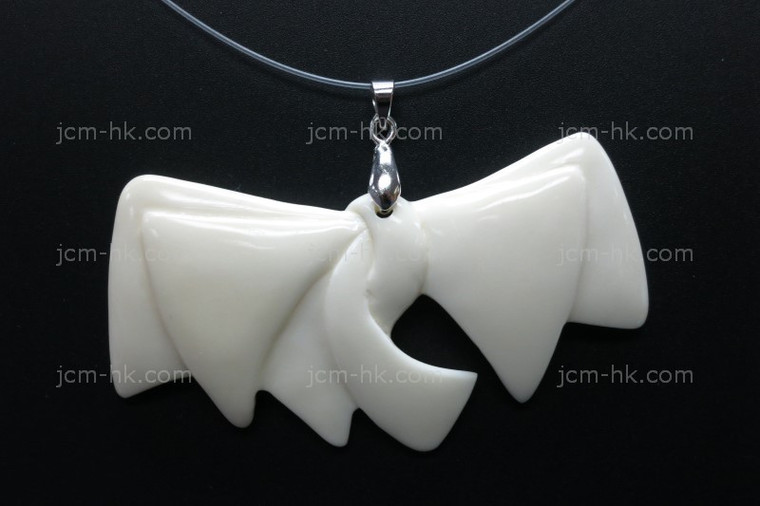 68X35mm Buffalo Bone Bow Tie Designer Bead Pendant [z1292]