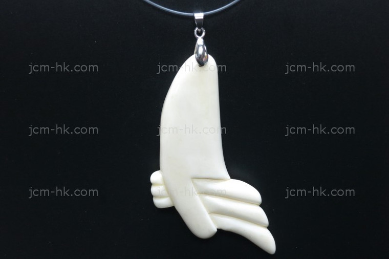 45x75mm Buffalo Bone Carved Designer Bead Pendant [z5207]