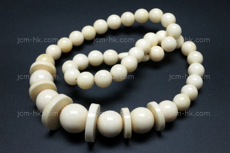 10-16mm Buffalo Bone Necklace 18" [z7646]