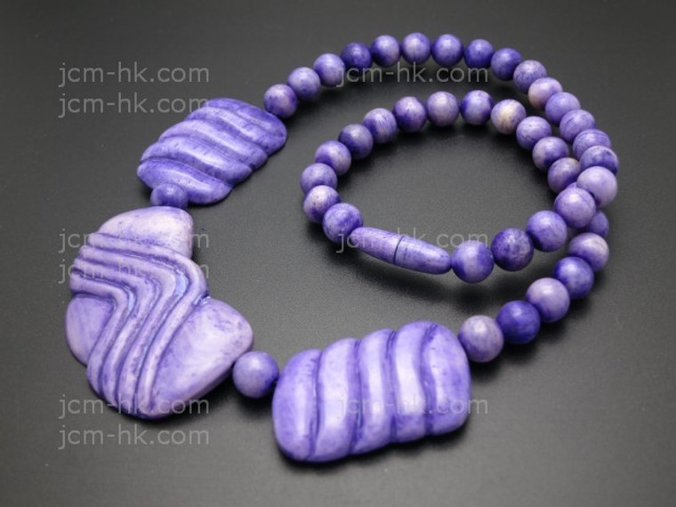 50x30mm & 24x23mm Buffalo Bone Necklace 18" Natural Dyed color [z7812]