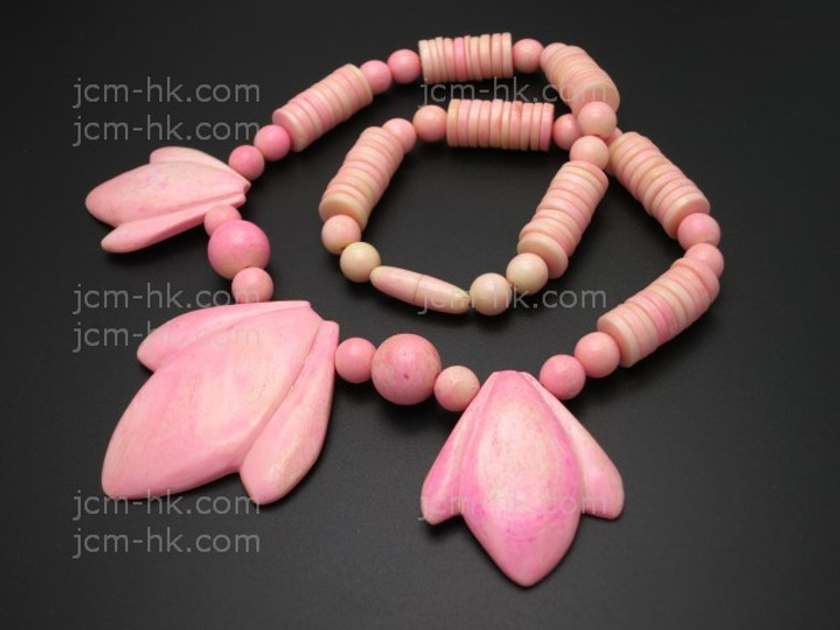 45x55mm & 33x38mm buffalo Bone Necklace 18" Natural Dyed color [z7816]