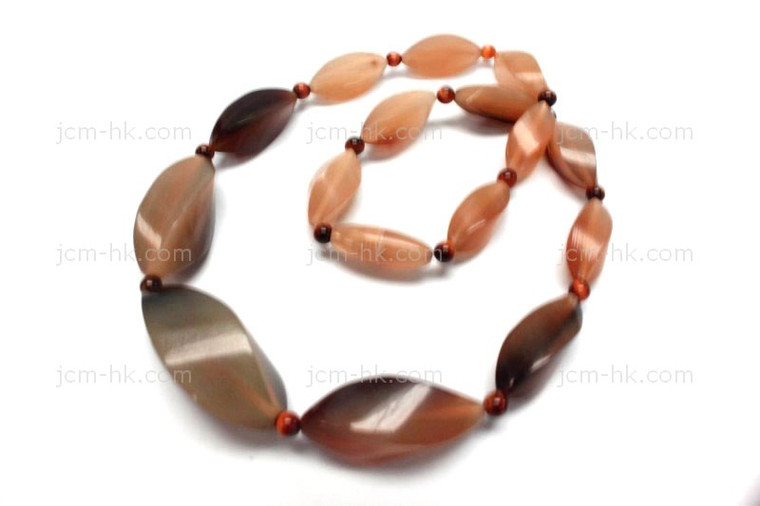 8x20mm-15x35mm Amber Horn Necklace 18" [z8504]
