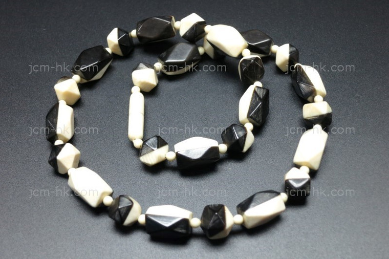 8x10mm-14x8mm Buffalo Bone Necklace 18" [z7578]