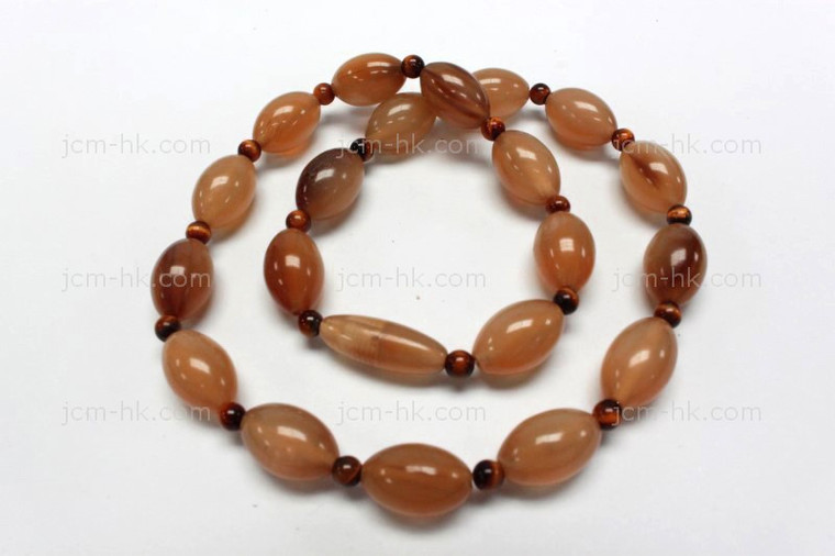 10x15mm Amber Horn Necklace 18" [z7581]