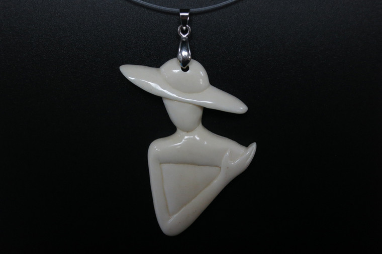 40x56mm Buffalo Bone Beauty Designer Bead Pendant [z5753]
