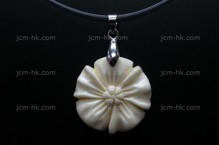 25x25mm Buffalo Bone flower Designer Bead Pendant [z5025]