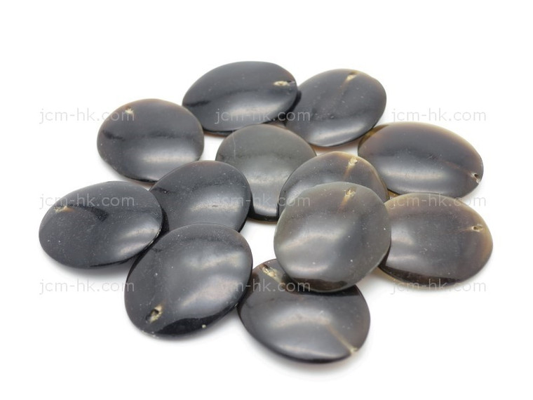 18x22mm Buffalo Horn Oval Disc Beads 6pcs. [z2105]