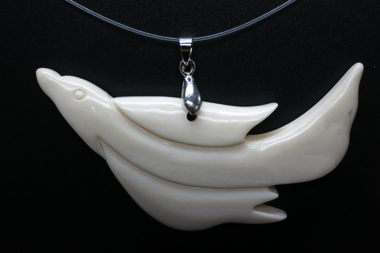 70x35mm Buffalo Bone Bird Designer Bead Pendant [z5500]
