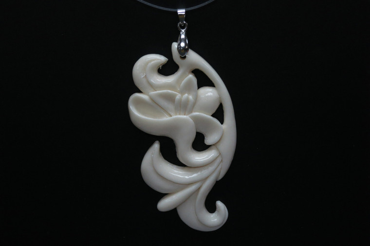 38x75mm Buffalo Bone flower Designer Bead Pendant [z5553]