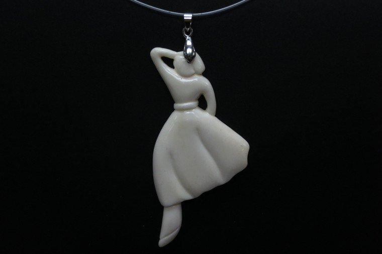 38x70mm Buffalo Bone Beauty Designer Bead Pendant [z5558]