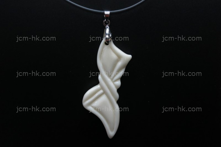 30x60mm Buffalo Bone Carved Designer Bead Pendant [z7056]