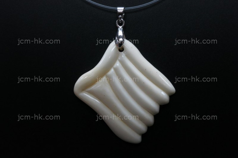 42x45mm Buffalo Bone Carved Designer Bead Pendant [z7065]
