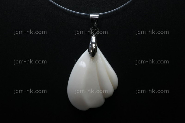 25x30mm Buffalo Bone Carved Designer Bead Pendant [z5183]