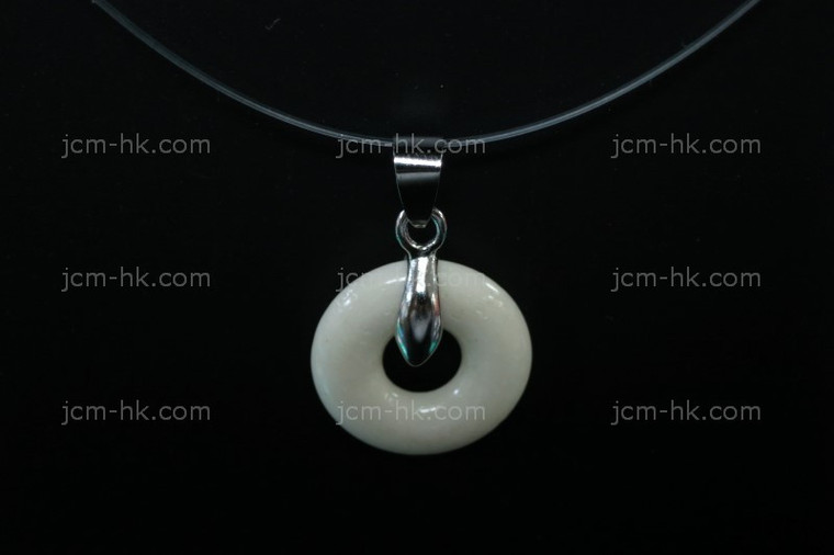 18x18mm Buffalo Bone Donut Designer Bead Pendant [z5190]