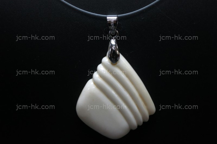32x40mm Buffalo Bone Carved Designer Bead Pendant [z5200]