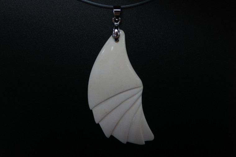 30x65mm Buffalo Bone Carved Designer Bead Pendant [z5451]