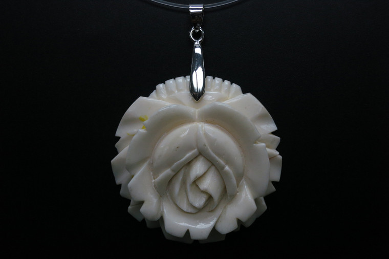 45mm Buffalo Bone Rose flower Designer Bead Pendant [z5660]