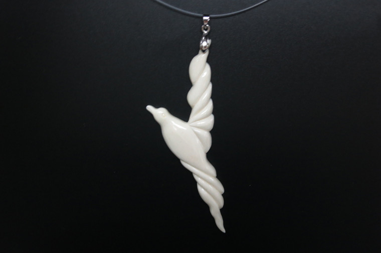 30x100mm Buffalo Bone Bird Designer Bead Pendant [z5468]