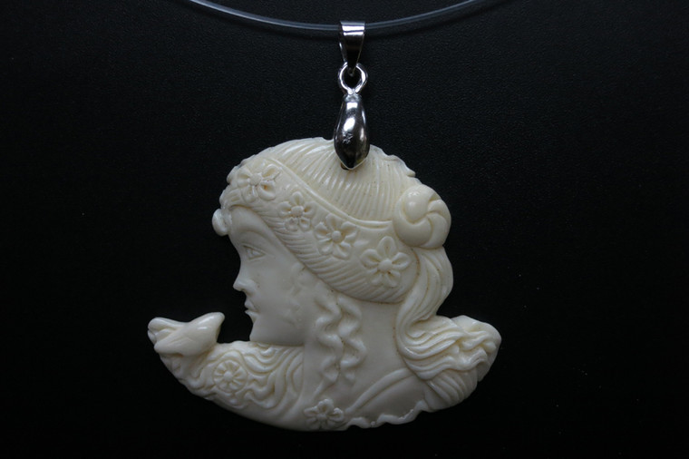 42x35mm Buffalo Bone Beauty Designer Bead Pendant [z5644]