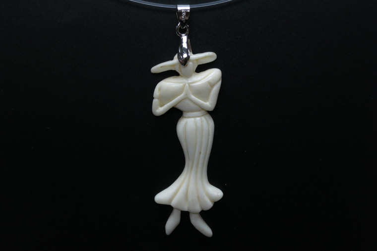 22x60mm Buffalo Bone Beauty Designer Bead Pendant [z5674]