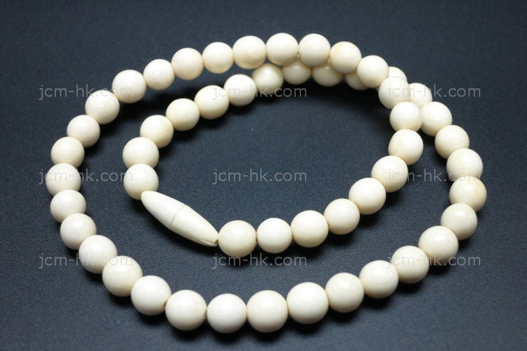 8mm Buffalo Bone Necklace 18" [z7638]