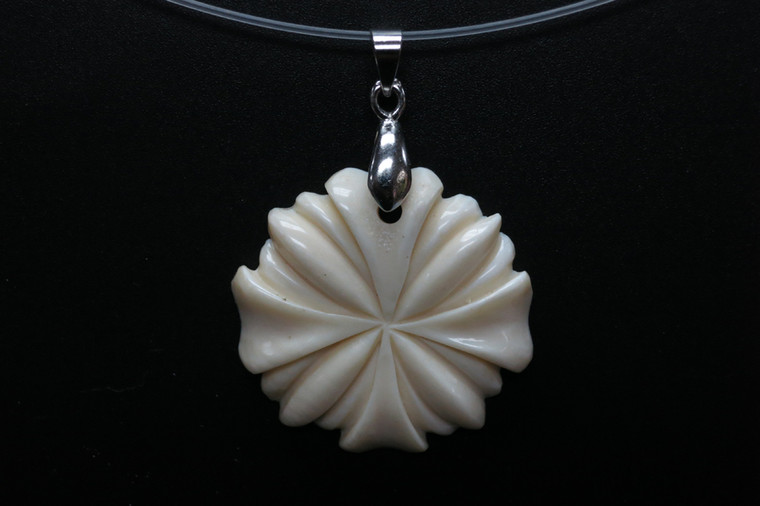 30x30mm Buffalo Bone flower Designer Bead Pendant [z5717]