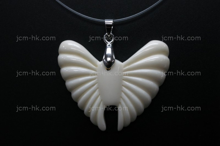 38x32mm Buffalo Bone Butterfly Designer Bead Pendant [z7102]
